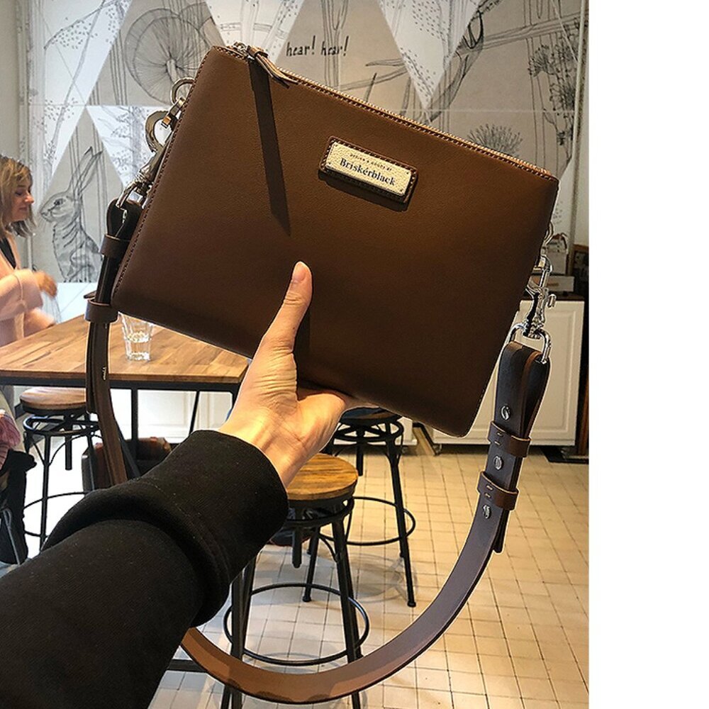 Briskerblack Slogan Crossbody Bag – "No Coffee No Life" Leather Shoulder Bag - Picture 16 of 16
